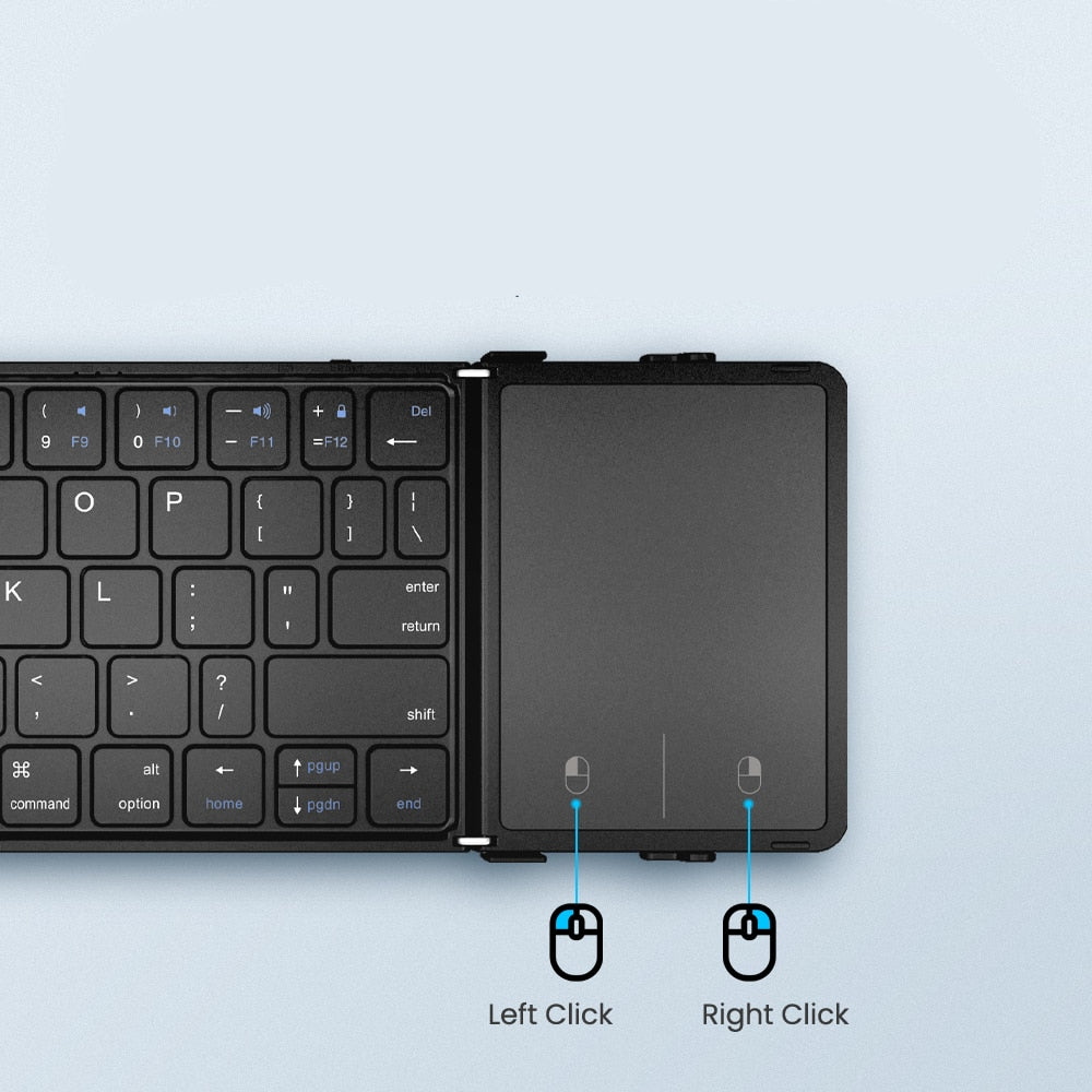 Portable Tri-Fold Wireless Bluetooth Keyboard